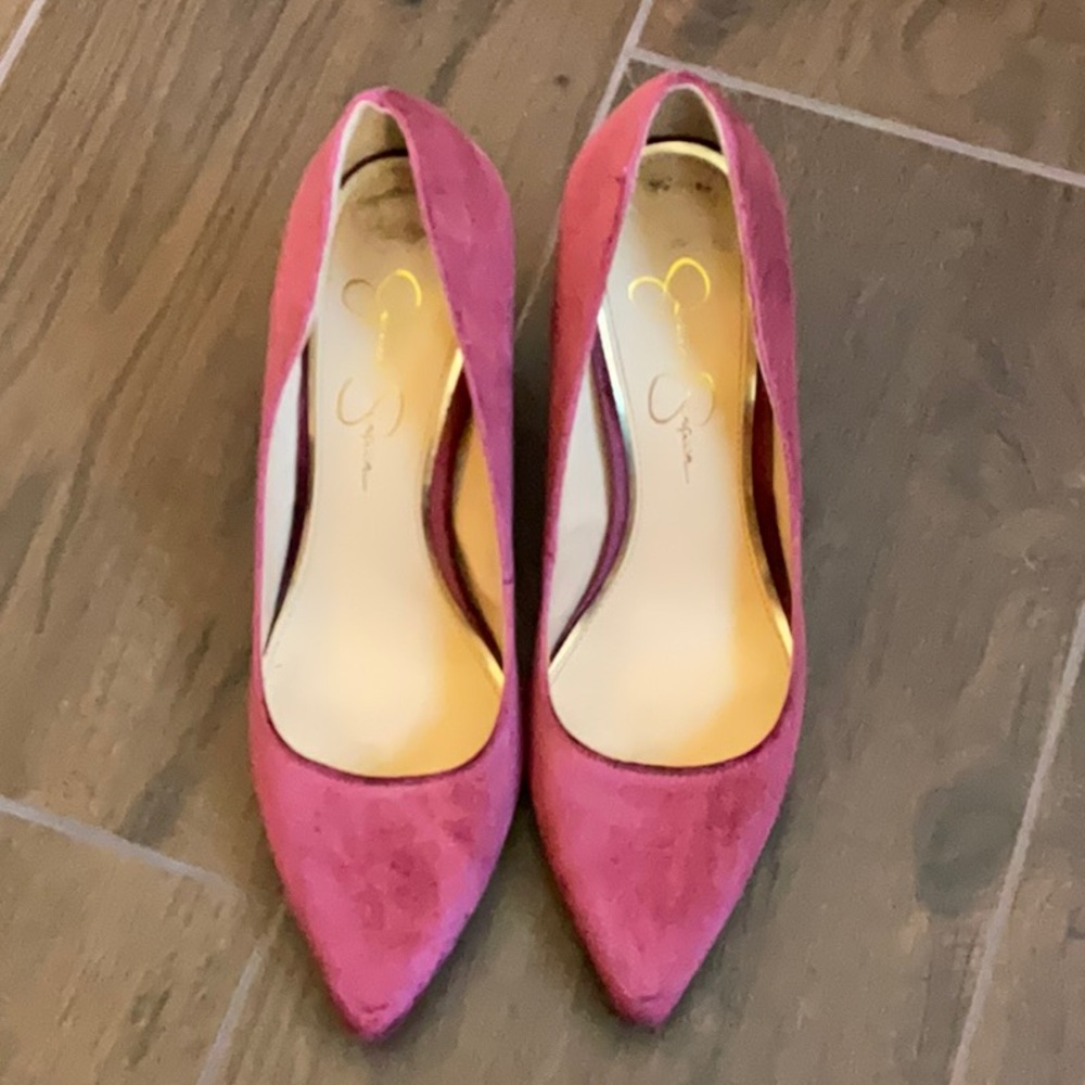 Jessica Simpson Velvet Block Heels